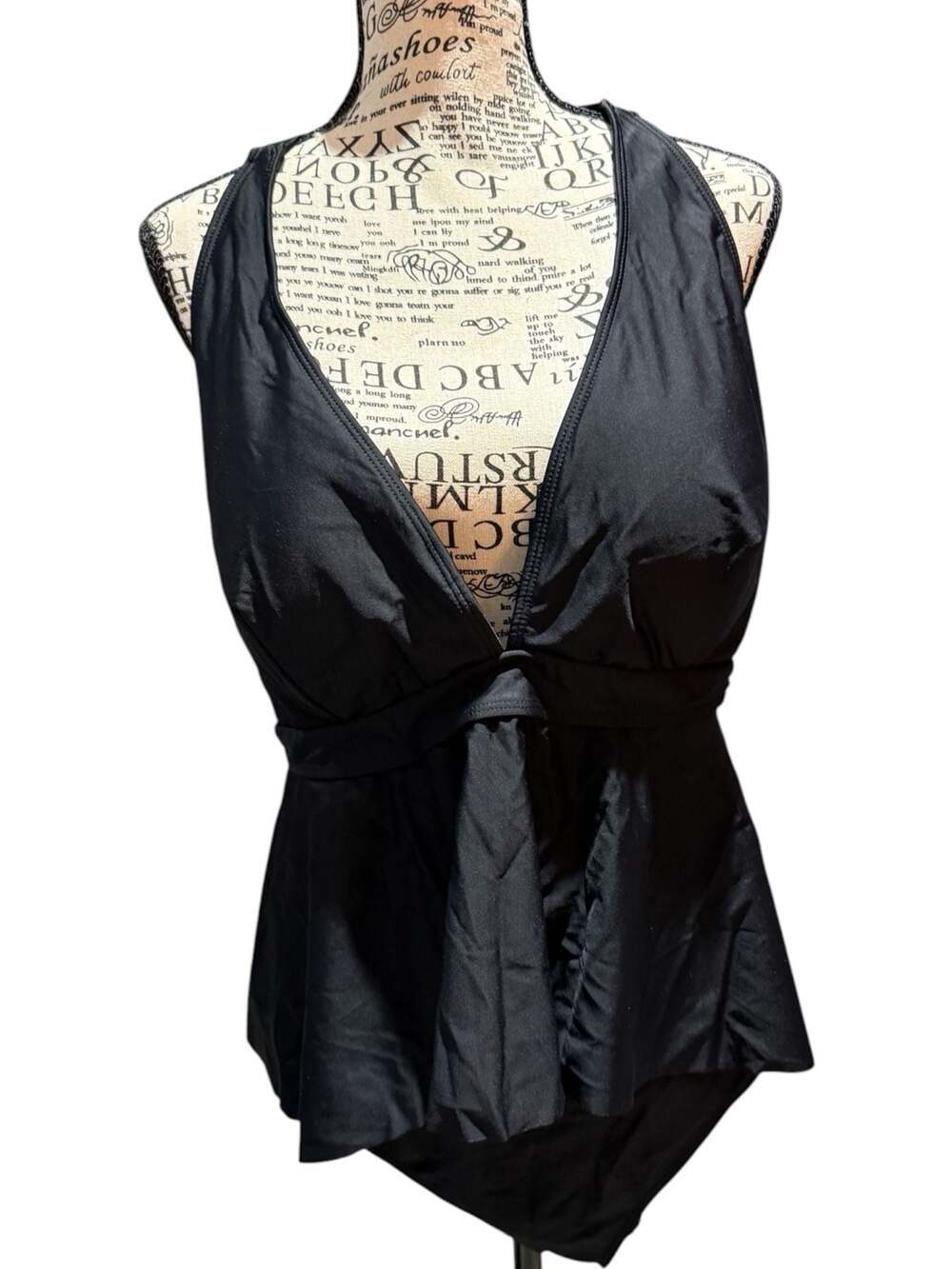 NWT Cupshe Black Tankini Swimsuit Set – Size 4XL